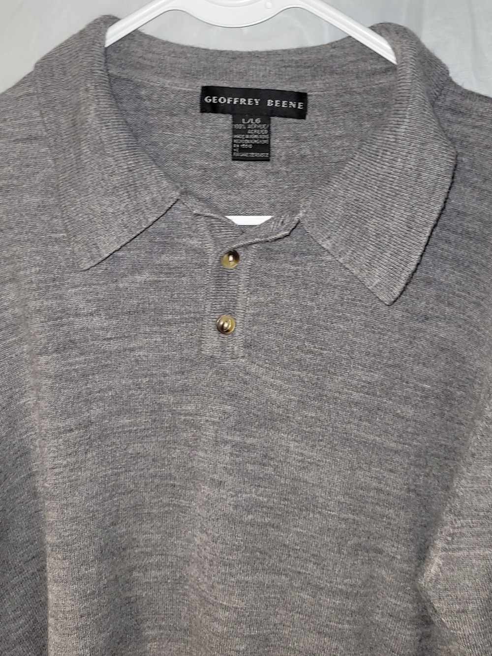 Geoffrey Beene Men's Heather Gray Polo Knit